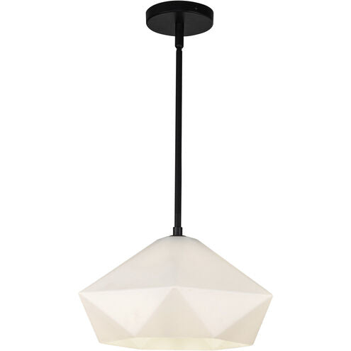 Alora Mood PD424514MBOP Krysta 1 Light 12.13 inch Matte Black Pendant Ceiling Light