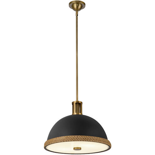 Alora Lighting PD331016MBVB Doral 2 Light 16.38 inch Matte Black and Vintage Brass Pendant Ceiling Light