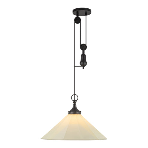 Alora Mood PD447120MBWL Ellen 1 Light 20 inch Matte Black and White Linen Pendant Ceiling Light