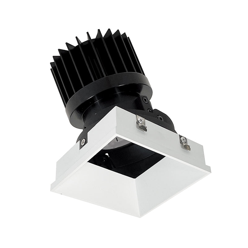 Nora Lighting NIO-4PSTLACDXMPW/HL 4" Iolite PLUS Square Recessed Trim Less Adjustable light - CCT: Comfort Dim (3000K-2000K) - Finish: Matte Powder White