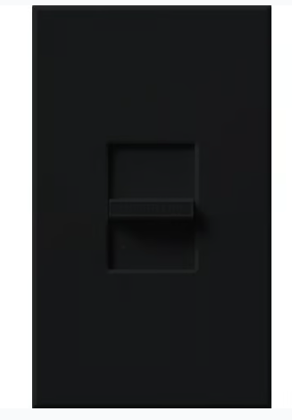 Lutron  N-S-NFB-BL Nova, 1-Gang Wallplate, For Nova Dimmers & Switches, No Fins Broken, Black Finish