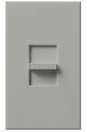 Lutron N-S-NFB-GR Nova, 1-Gang Wallplate, For Nova Dimmers & Switches, No Fins Broken, Gray Finish