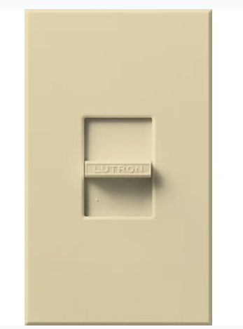 Lutron N-S-NFB-IV Nova, 1-Gang Wallplate, For Nova Dimmers & Switches, No Fins Broken, Ivory Finish
