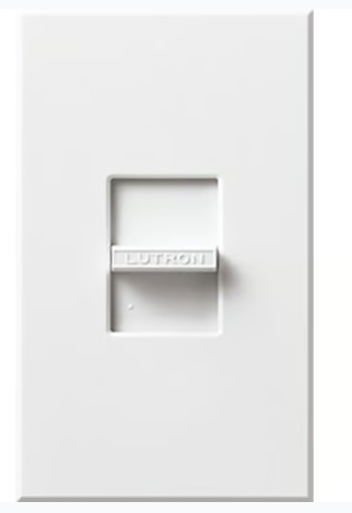 Lutron N-S-NFB-WH Nova, 1-Gang Wallplate, For Nova Dimmers & Switches, No Fins Broken, White Finish