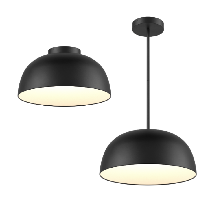 Dals Lighting NAPF20-CC-UNV-BK 20 Inch 2-in-1 flush mount and pendant, WAtt 40W, Lumens 1825lm, 5CCT 2700K / 3000K / 3500K / 4000K / 5000K