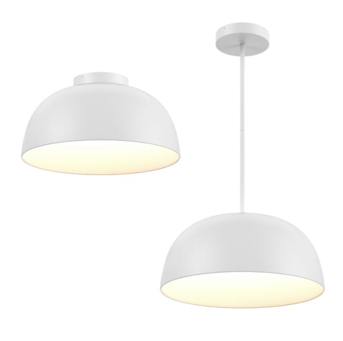 Dals Lighting NAPF20-CC-UNV-WH 20 Inch 2-in-1 flush mount and pendant, WAtt 40W, Lumens 1825lm, 5CCT 2700K / 3000K / 3500K / 4000K / 5000K White Finish
