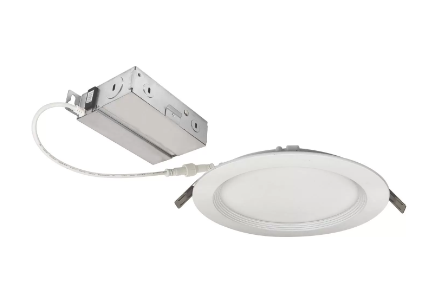 Nora Lighting NEFLINTW-R6MPW 6" FLIN Round Wafer LED Downlight, Color Temperature 2700K-5000K, Lumens 1300 lm, Wattage 13.5W, Matte Powder White Finish