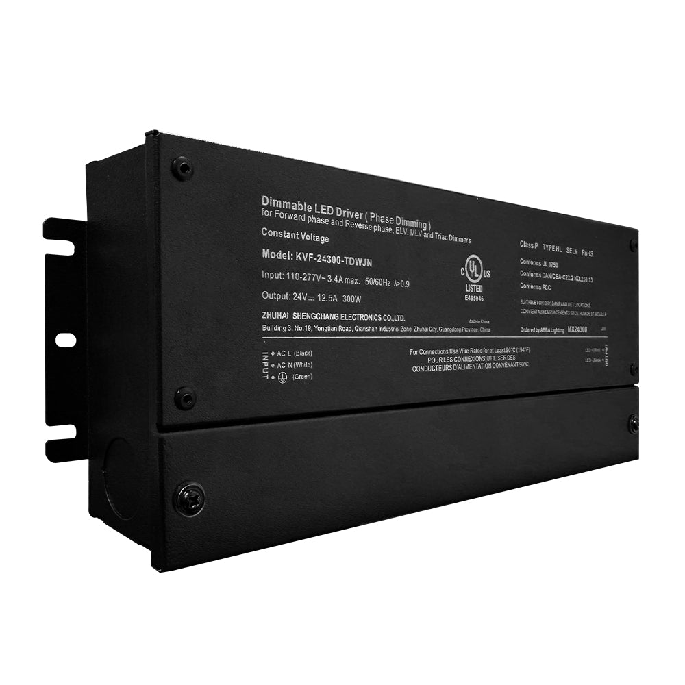 ABBA Lighting USA MX24300 300W Low Profile Aluminum DC Transformer