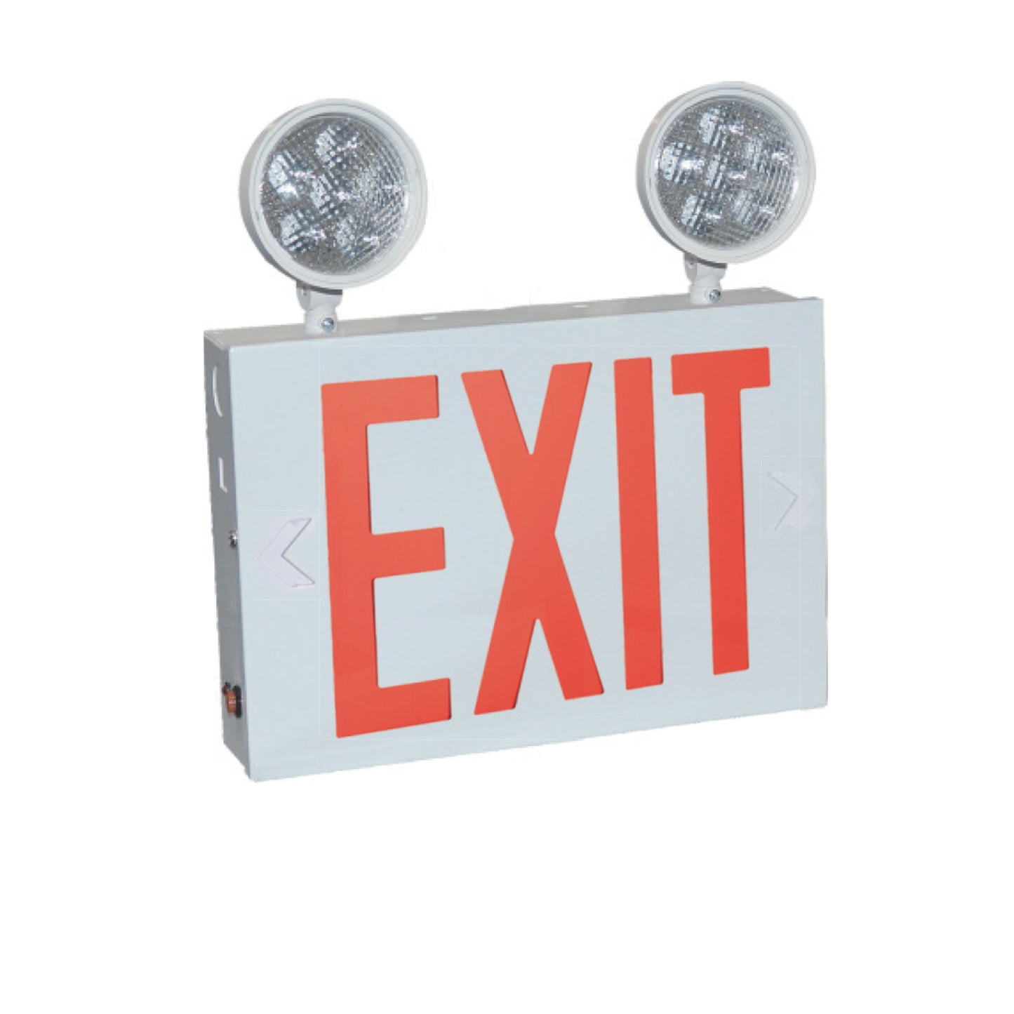 Nora Lighting NEX-752-LED/R2 LED Exit and Emergency Light with Two Adjustable Heads - 3W / 220lm - Battery Backup - White Housing