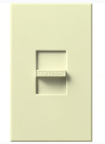 Lutron NF-10-AL Nova 120V / 16A Fluorescent 3-Wire / Hi-Lume LED Single Pole Slide-to-Off Dimmer, Almond Finish