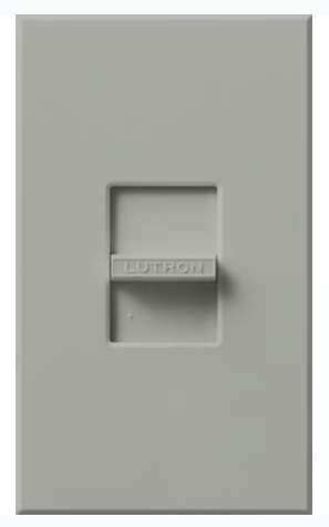 Lutron NF-10-GR Nova 120V / 16A Fluorescent 3-Wire / Hi-Lume LED Single Pole Slide-to-Off Dimmer, Gray Finish