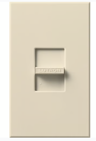 Lutron NF-10-LA Nova 120V / 16A Fluorescent 3-Wire / Hi-Lume LED Single Pole Slide-to-Off Dimmer, Light Almond Finish