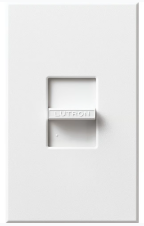 Lutron NF-10-WH Nova 120V / 16A Fluorescent 3-Wire / Hi-Lume LED Single Pole Slide-to-Off Dimmer, White Finish