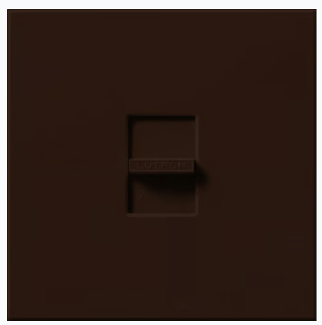 Lutron NF-20-277-BR Nova 277V / 20A Fluorescent Single Pole Slide-to-Off Dimmer, Brown Finish