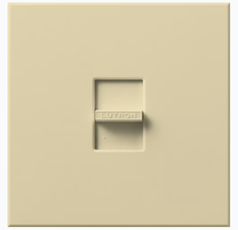 Lutron NF-20-277-IV Nova 277V / 20A Fluorescent Single Pole Slide-to-Off Dimmer, Ivory Finish