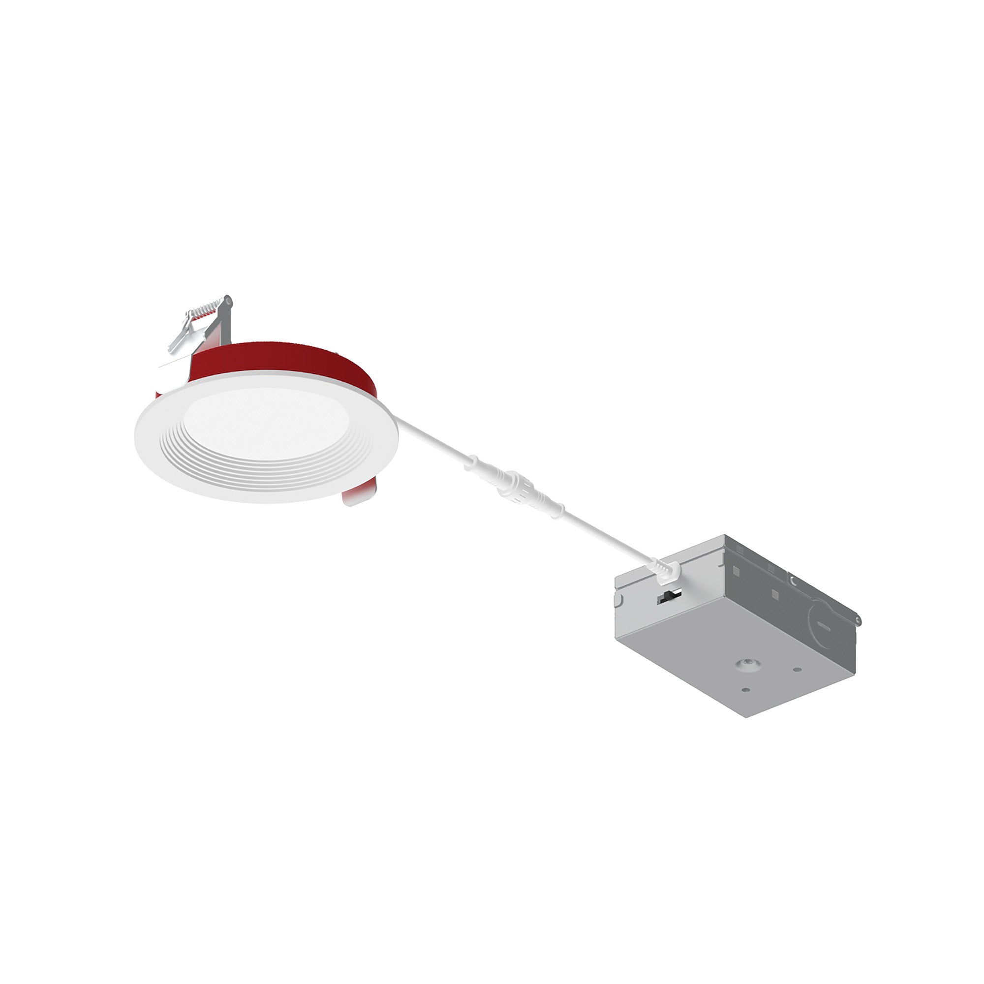 Nora Lighting NFRC-R4W2TWMPW 4" Fire Rated Can-less Baffled LED Downlight - CCT: Selectable - Lumens: 1200lm - Finish: Matte Powder White
