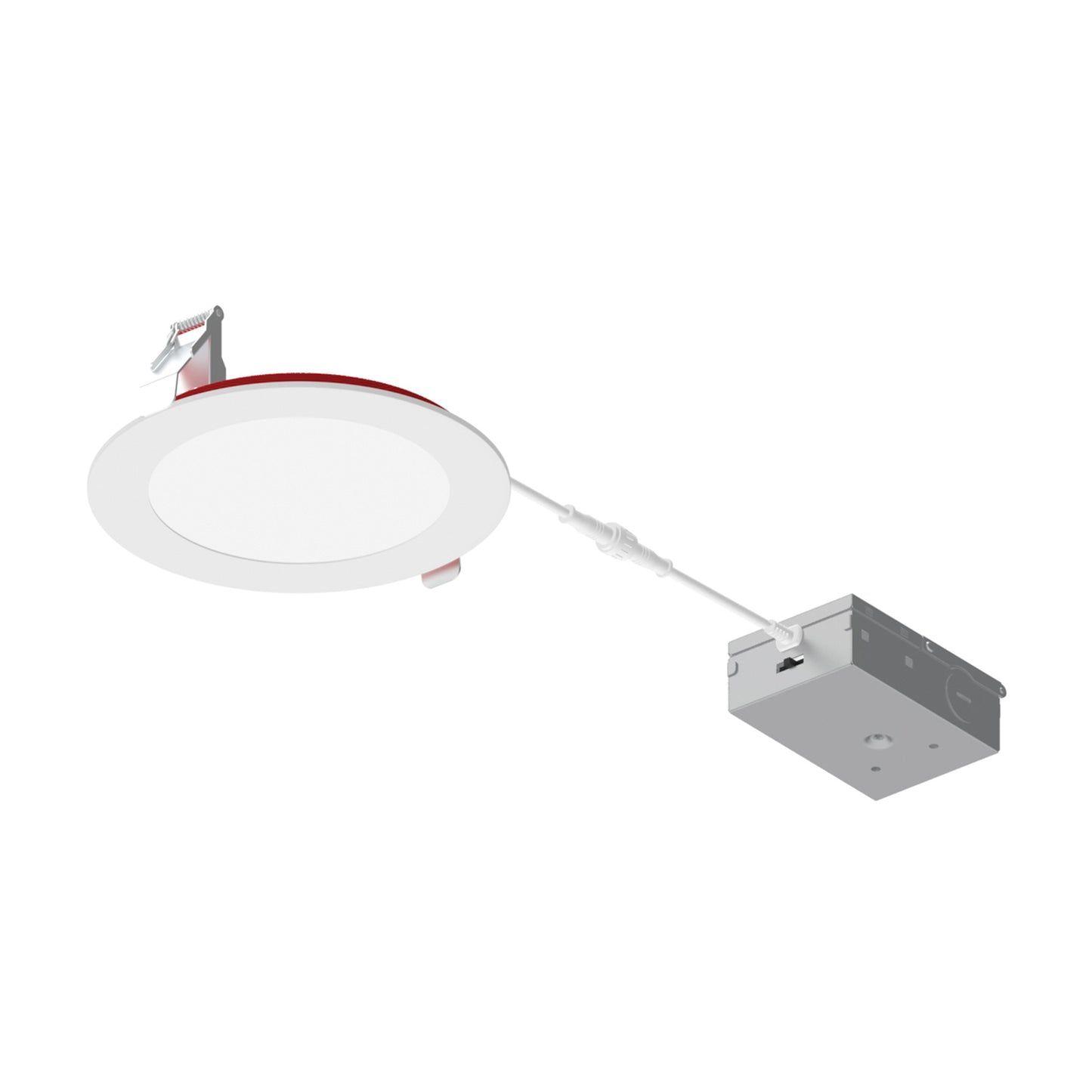 Nora Lighting NFRC-R6W1TWMPW 6" Fire Rated Can-less Flat LED Downlight - CCT: Selectable - Lumens: 1550lm - Finish: Matte Powder White
