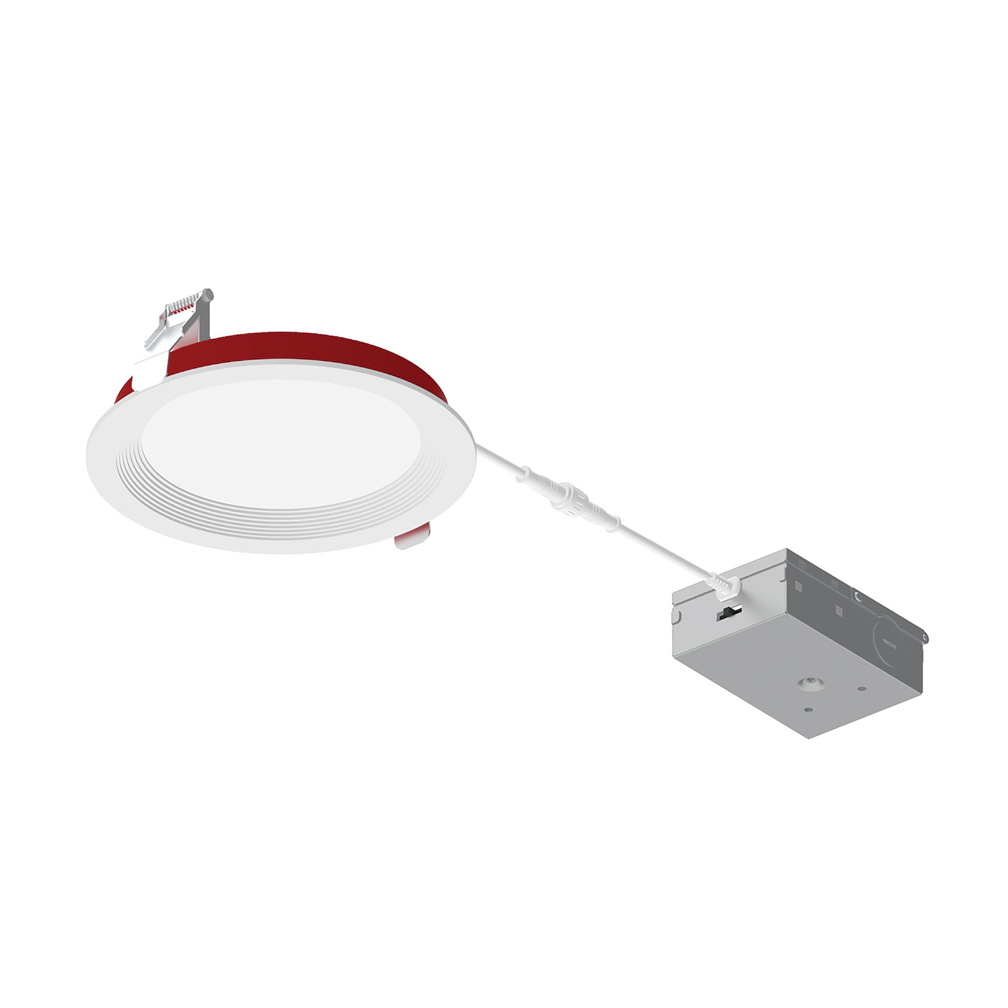 Nora Lighting NFRC-R6W2TWMPW 6" Fire Rated Can-less Baffled LED Downlight - CCT: Selectable - Lumens: 1550lm - Finish: Matte Powder White
