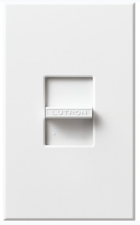 Lutron NFTV-WH Nova 0-10V / 60A Fluorescent / LED Single Pole Slide-to-Off Dimmer, White Finish
