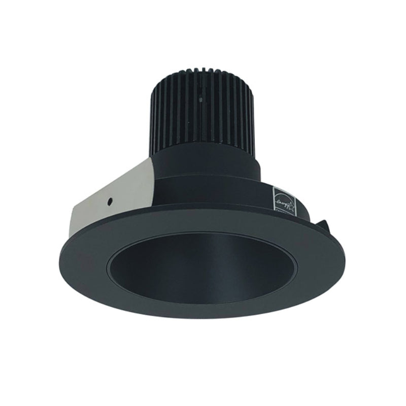 Nora Lighting NIO-4RNDCCDXBS/HL 4" Iolite PLUS Recessed Light With Round Deep Cone Reflector - CCT: Comfort Dim (3100K-1800K) - Reflector Finish: Black - Flange Finish: Black