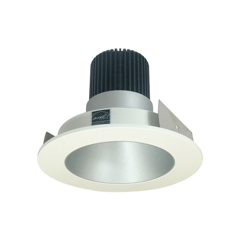 Nora Lighting NIO-4RNDCCDXHW/HL 4" Iolite PLUS Recessed Light With Round Deep Cone Reflector - CCT: Comfort Dim (3100K-1800K) - Reflector Finish: Haze - Flange Finish: White