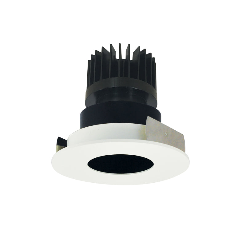 Nora Lighting NIO-4RPHCDXBMPW/HL 4" Iolite PLUS Recessed Round Fixed Pinhole Trim - CCT: Comfort Dim (3100K-1800K) - Pinhole Finish: Black - Flange Finish: Matte Powder White