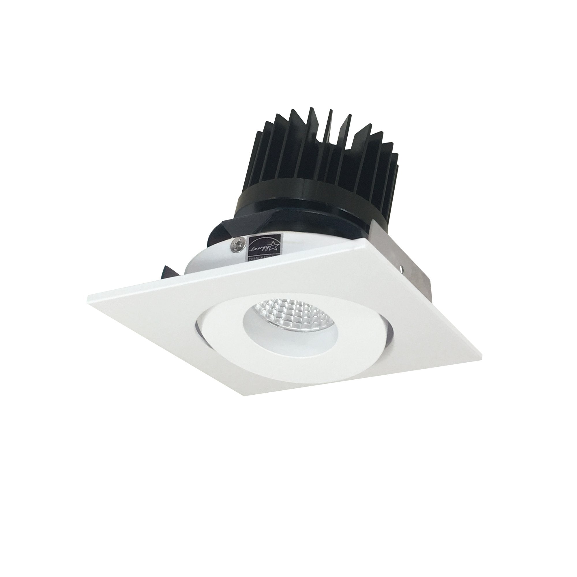 Nora Lighting NIO-4SGCDXMPW/HL 4" Iolite LED Square Adjustable Gimbal - High Lumens - CCT: Comfort Dim (3100K-1800K) - Finish: Matte Powder White