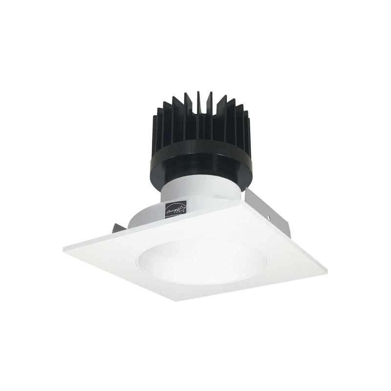 Nora Lighting NIO-4SNDCCDXMPW/HL 4" Iolite Square Reflector with Round Aperture Trim - CCT: Comfort Dim - 28W - Reflector Finish: Matte Powder White - Flange Finish: Matte Powder White