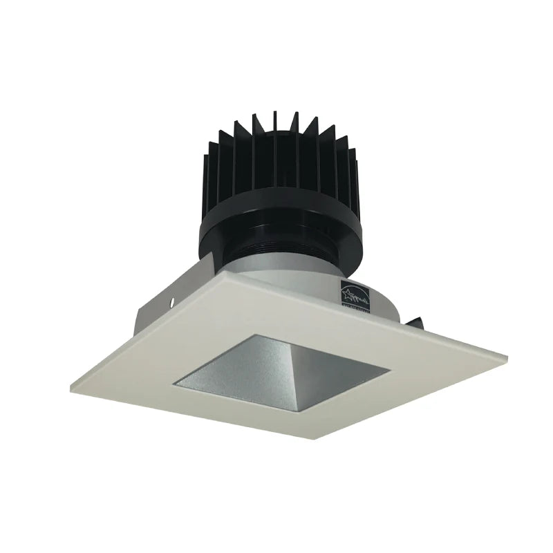 Nora Lighting NIO-4SNDSQCDXHW/HL 4" Iolite LED Square Reflector With Square Aperture - CCT:  Comfort Dim - 28W - Reflector Finish: Haze - Flange Finish: White
