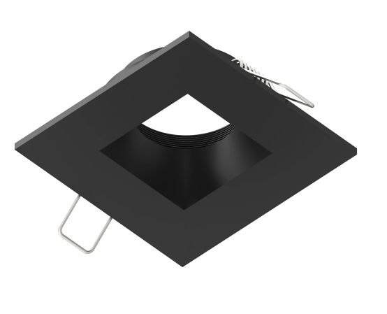 Nora Lighting NIOC-2SNDSQBB 2 Inch Iolite Can-less Square Downlight Trim, Black finish