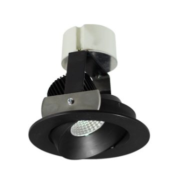 Nora Lighting NIR-4RC35XBB/10 4" Iolite LED Round Adjustable Cone Retrofit, Lumens 1000lm / Wattage 12W, Color Temperature 3500K, Black Reflector / Black Flange