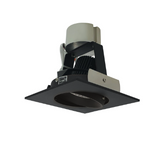 Nora Lighting NIR-4SC27XBB/10 4" Iolite LED Square Adjustable Cone Retrofit, 1000lm / 12W, 2700K, Black Reflector / Black Flange Finish