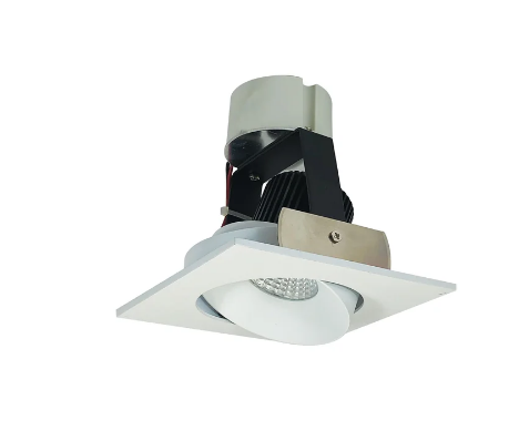 Nora Lighting NIR-4SC35XMPW/10 4 Inch Iolite LED Square Adjustable Cone Retrofit, 1000 lm, 12W, 3500K – Bright White Reflector & Flange