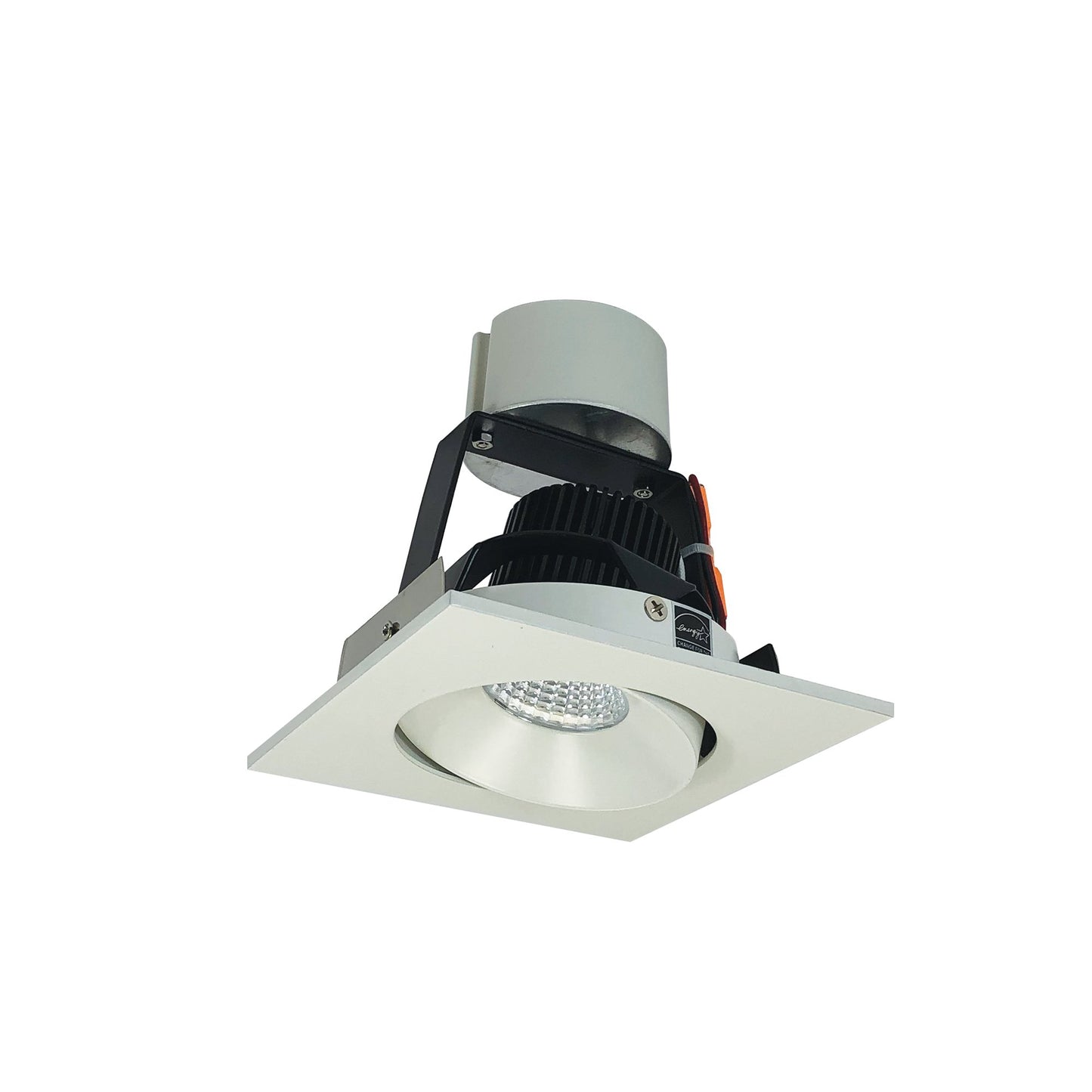 Nora Lighting NIR-4SC40XWW/10 4" Iolite LED Square Adjustable Cone Retrofit Downlight - 1000lm - CCT: 4000K - Finish: White Reflector / White Flange