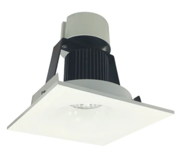 Nora Lighting NIR-4SNB40XWW/10 4" Iolite LED Square Bullnose Retrofit, 1000lm / 12W, 4000K, White Finish