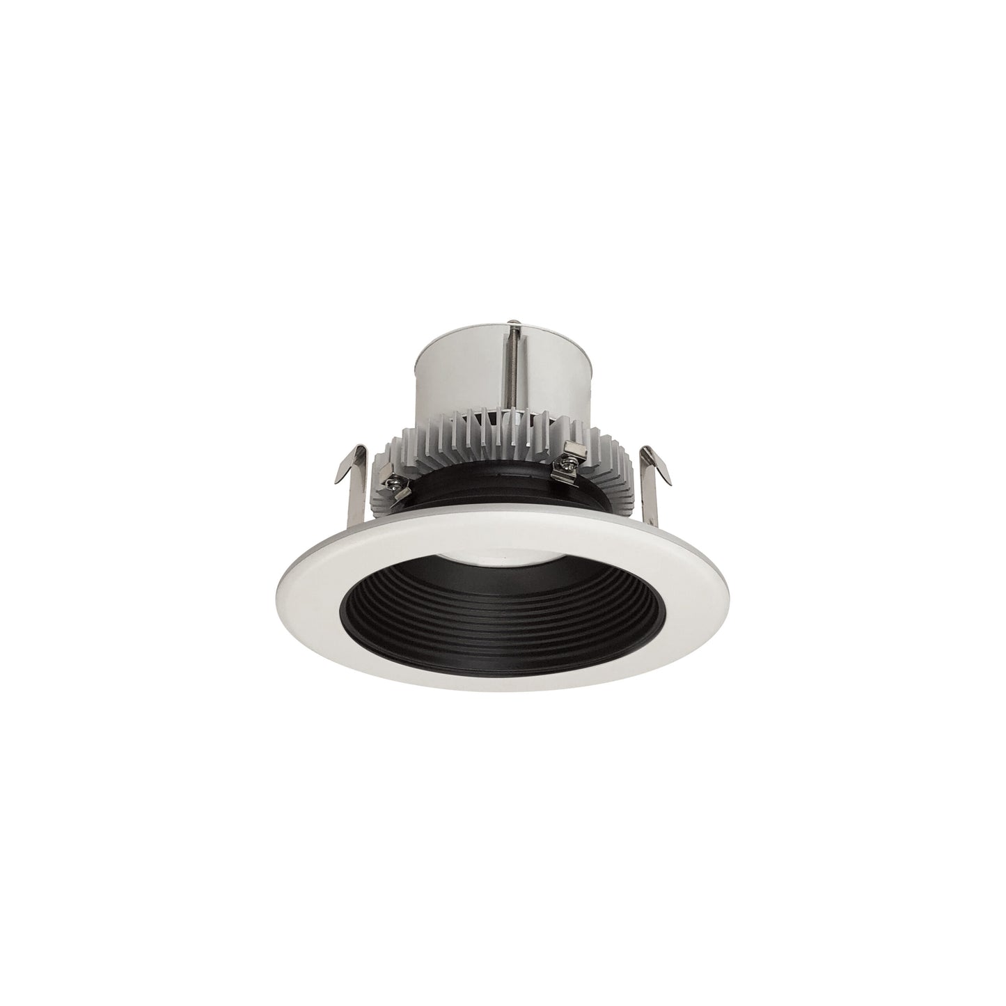 Nora Lighting NLCBC2-45240BW/A 4" Cobalt Click Round Retrofit Baffle - Lumens: 750 - CCT: 4000K - Reflector Finish: Black - Flange Finish: White