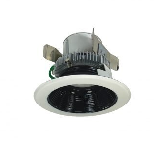 NORA Lighting NLCBC2-452TWBW/10 4" Cobalt Click Round Retrofit Baffle, Lumens 1000lm / Wattage 13.5W, Selectable CCT, Black Baffle / White Flange