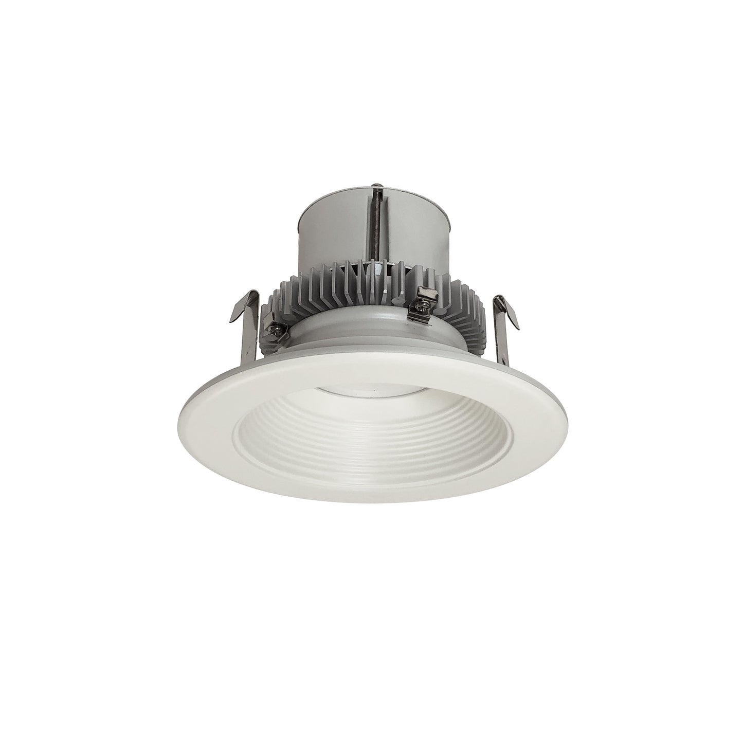 Nora Lighting NLCBC2-45230WW/10LE4EM 4" Cobalt Click Round Retrofit Baffle - LE4 With Emergency Wiring - Lumens: 1000 - CCT: 3000K - Reflector Finish: White - Flange Finish: White