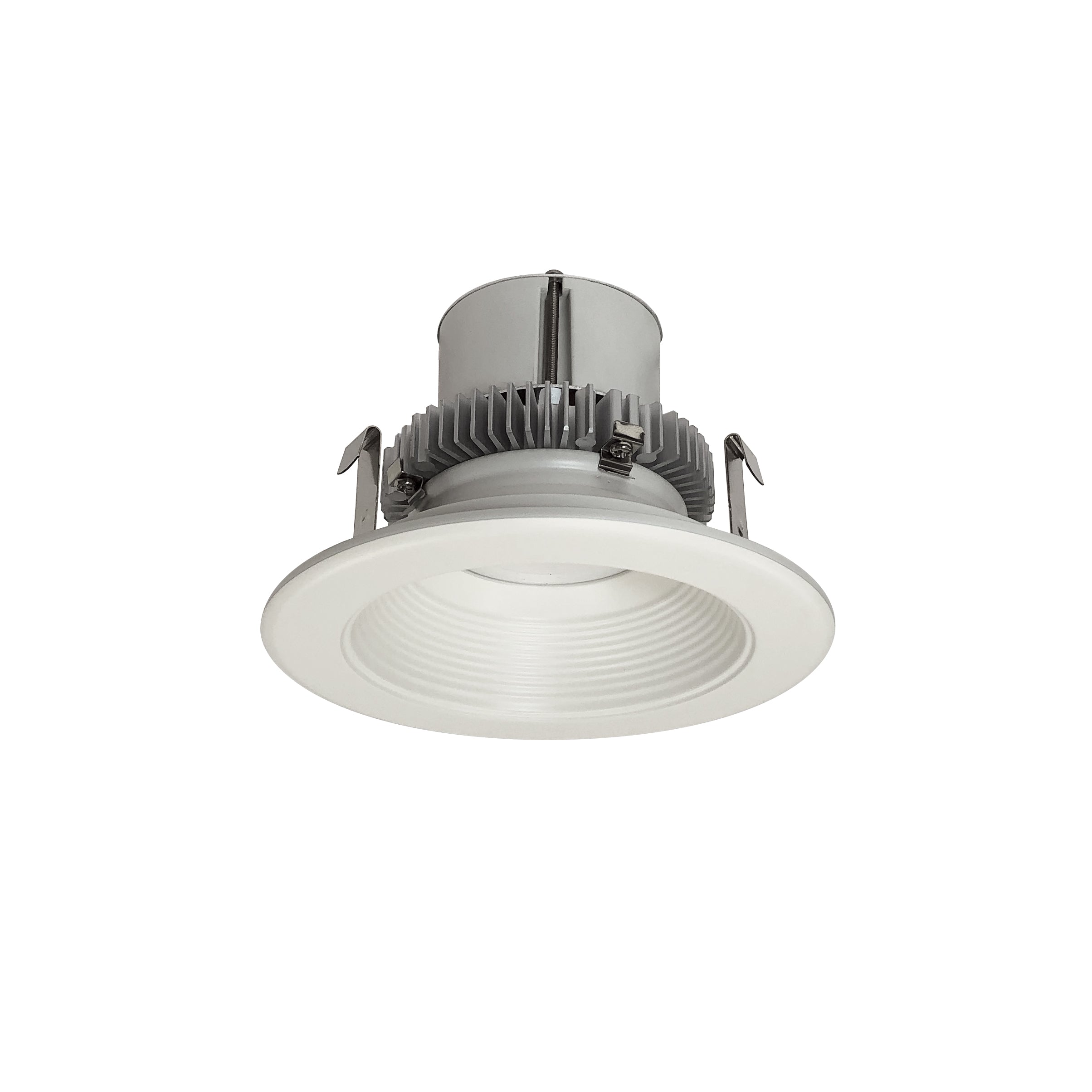 Nora Lighting NLCBC2-45230WW/10LE4EM 4" Cobalt Click Round Retrofit Baffle - LE4 With Emergency Wiring - Lumens: 1000 - CCT: 3000K - Reflector Finish: White - Flange Finish: White