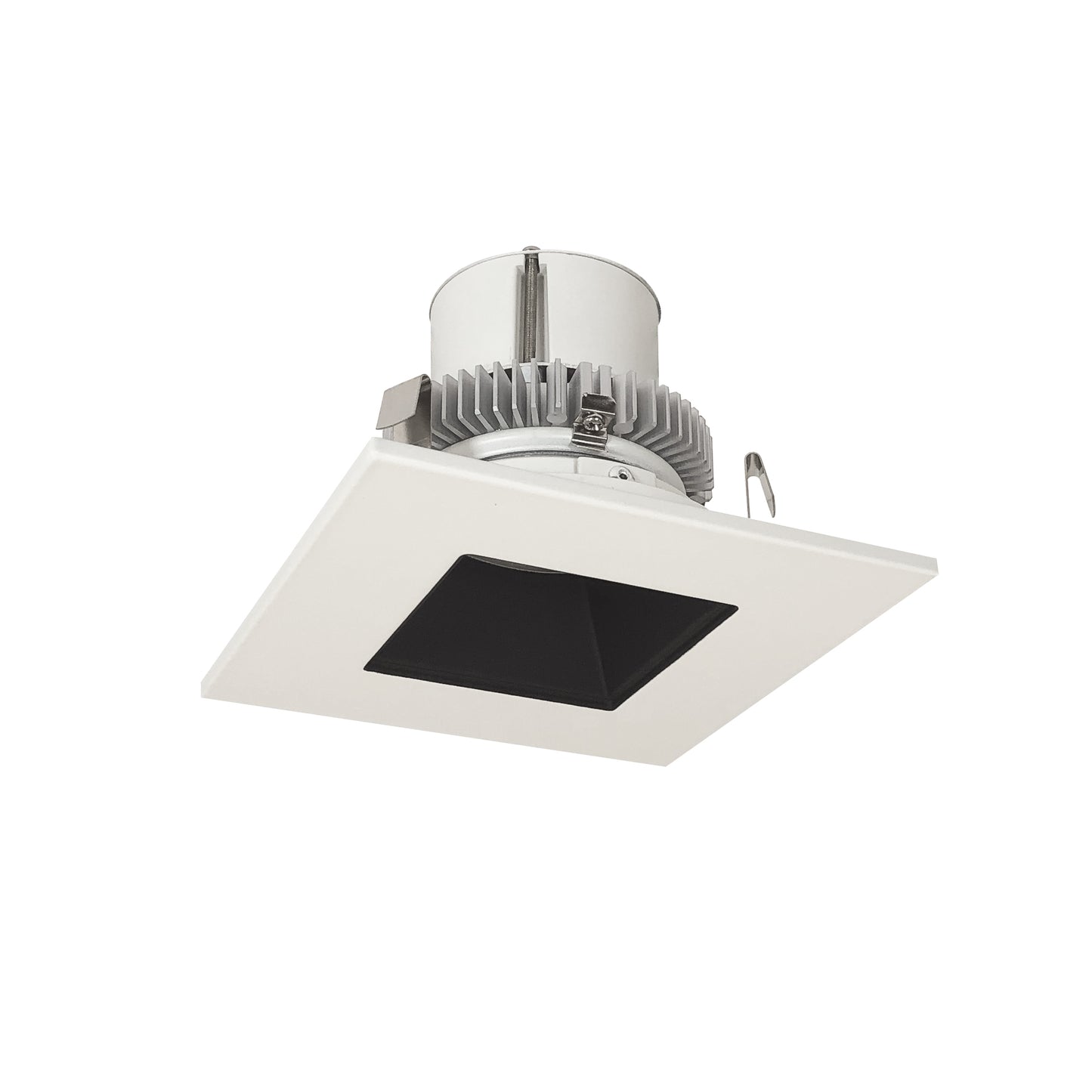 Nora Lighting NLCBC2-45640BW/A 4" Cobalt Click Square Retrofit Reflector with Square Aperture - 750lm - CCT: 4000K - Finish: Black Reflector / White Flange