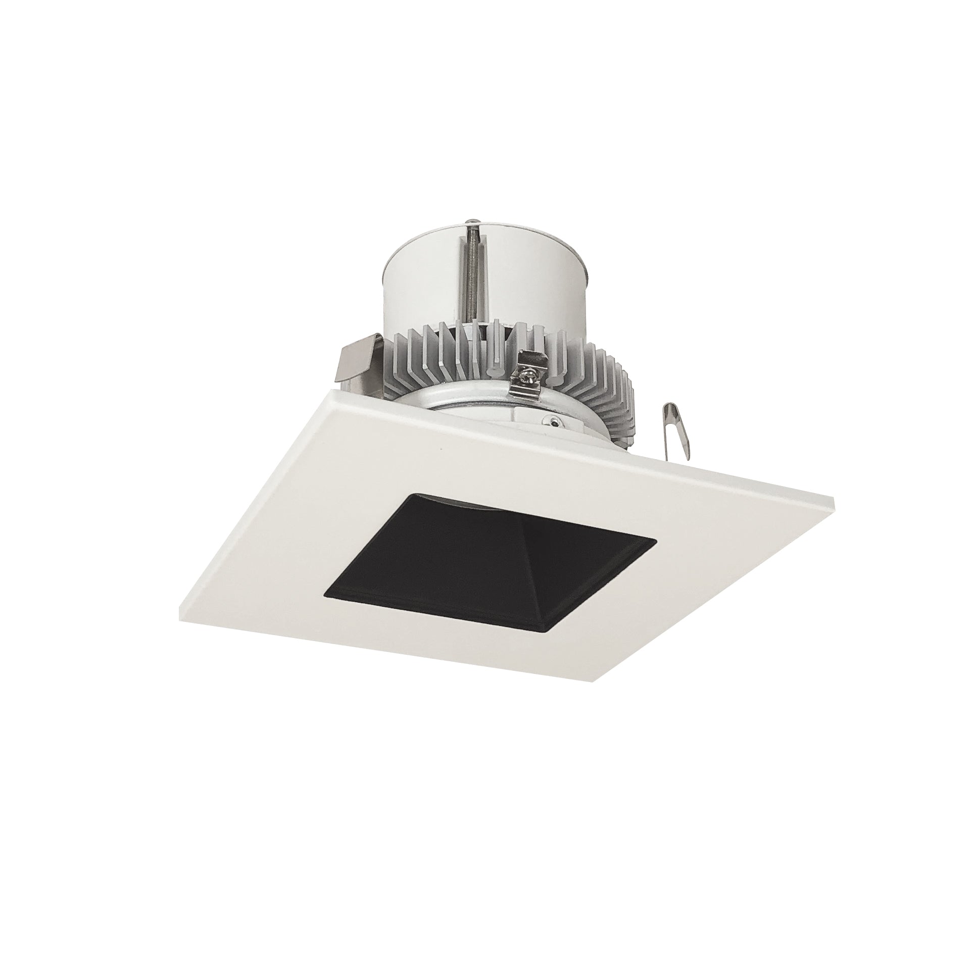 Nora Lighting NLCBC2-45640BW/A 4" Cobalt Click Square Retrofit Reflector with Square Aperture - 750lm - CCT: 4000K - Finish: Black Reflector / White Flange