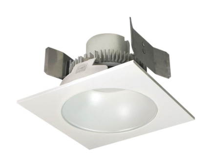 Nora Lighting NLCBC2-55327WW/A 5" Cobalt Click LED Retrofit, Square Reflector with Round Reflector, Lumens 750lm / Wattage 10W, Color Temperature 2700K, White Reflector / White Flange