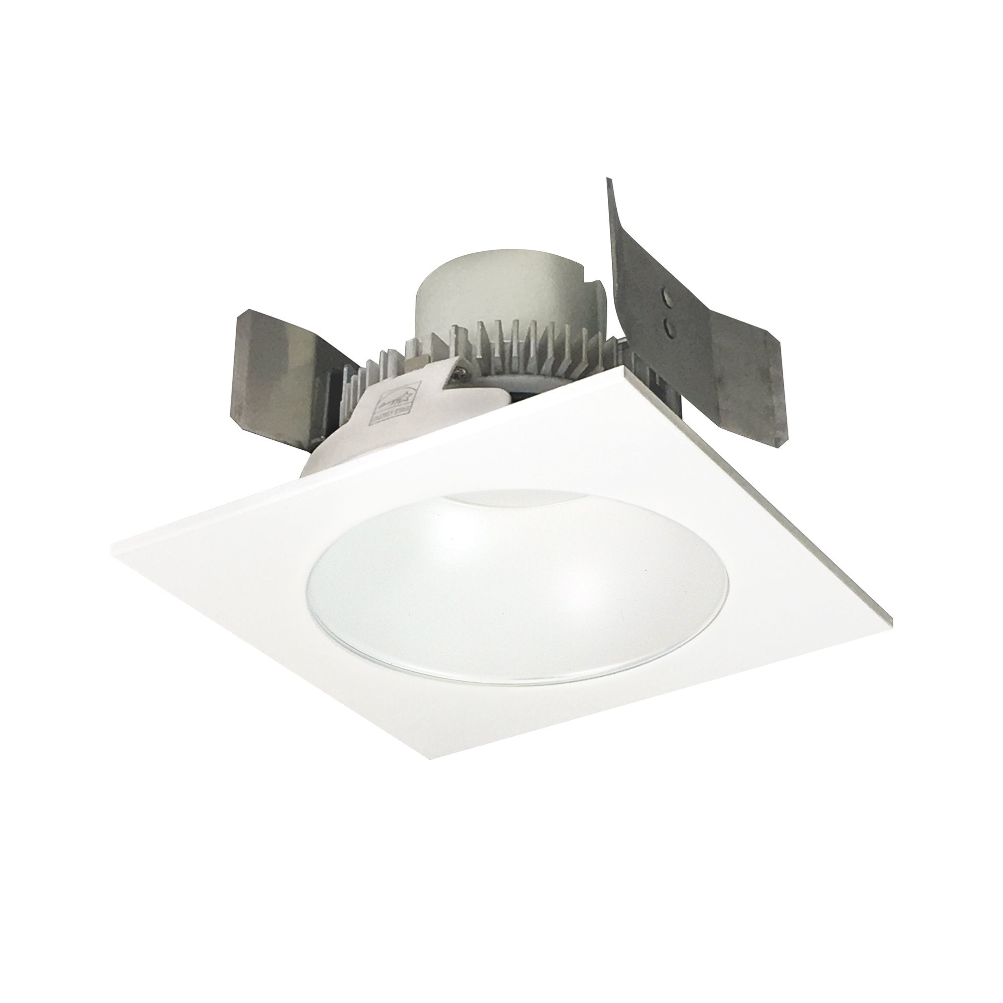 Nora Lighting NLCBC2-55335MPW/A 5" Cobalt Click Square Retrofit Reflector with Round Aperture - Lumens: 750 - CCT: 3500K - Reflector Finish: Matte Powder White - Flange Finish: Matte Powder White