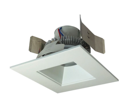 Nora Lighting NLCBC2-55627MPW/A 5" Cobalt Click LED Retrofit, Square/Square Regress, Lumens 750 lm, Wattage 10W, Color Temperature 2700K, Voltage 120V, Dimming Triac/ELV , Matte Powder White Finish