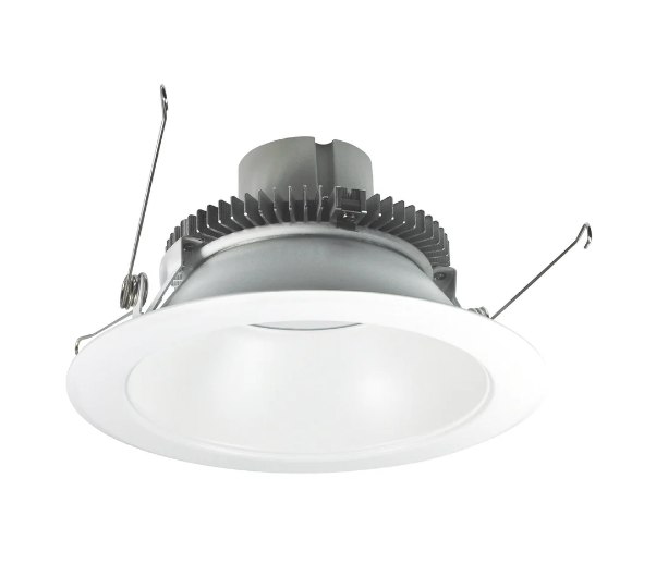 Nora Lighting NLCBC2-65127DMPW/10 6 Inch Cobalt Click Round Retrofit Reflector, 1000 lm, 12W, 2700K, Diffused Clear Reflector, Bright White Flange