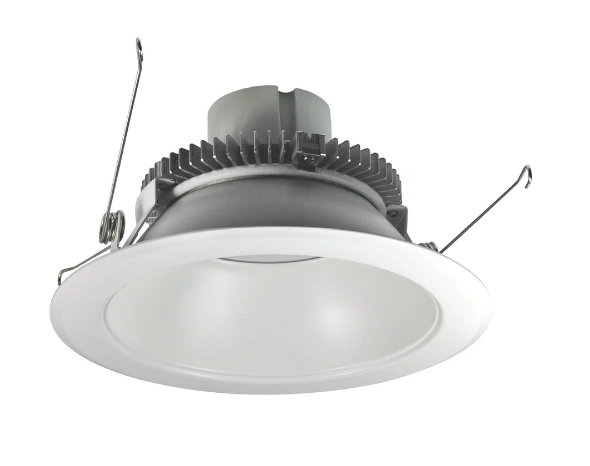 Nora Lighting NLCBC2-65135DMPW/A 6 Inch Cobalt Click Round Retrofit Reflector, 750 lm, 10W, 3500K, Diffused Clear Reflector with Bright White Flange
