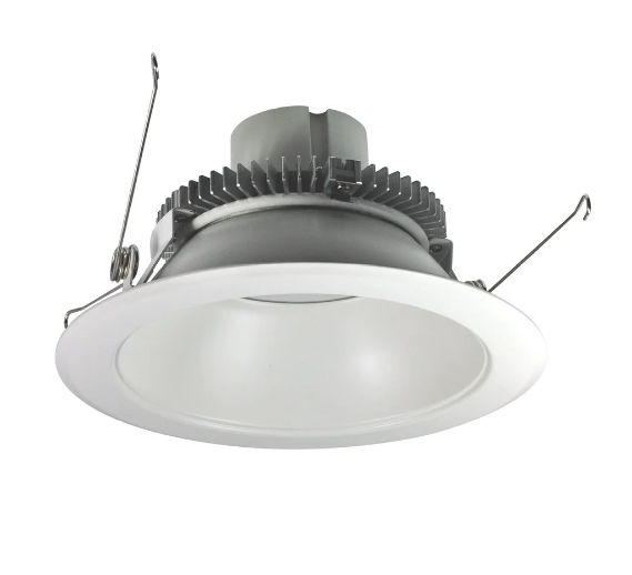 Nora Lighting NLCBC2-65140DMPW/10LE4 6 Inch Cobalt Click Round Retrofit Reflector — 1000 lm, 12W, 4000K, Diffused Clear Reflector, Bright White Flange, 120–277V, Phase or 0–10V Dimming