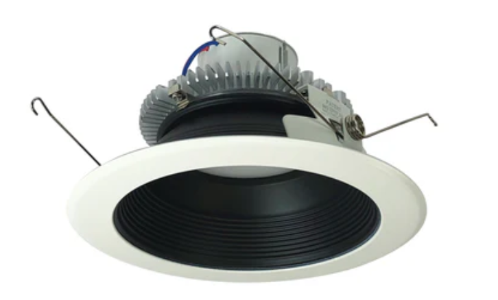Nora Lighting NLCBC2-65240BW/10LE4EM 6" Cobalt Click LED Retrofit, Baffle, Lumens 1000 lm / Wattage 12W, Color Temperature 4000K, Pre-Wired for Emergency, Black Baffle / White Flange
