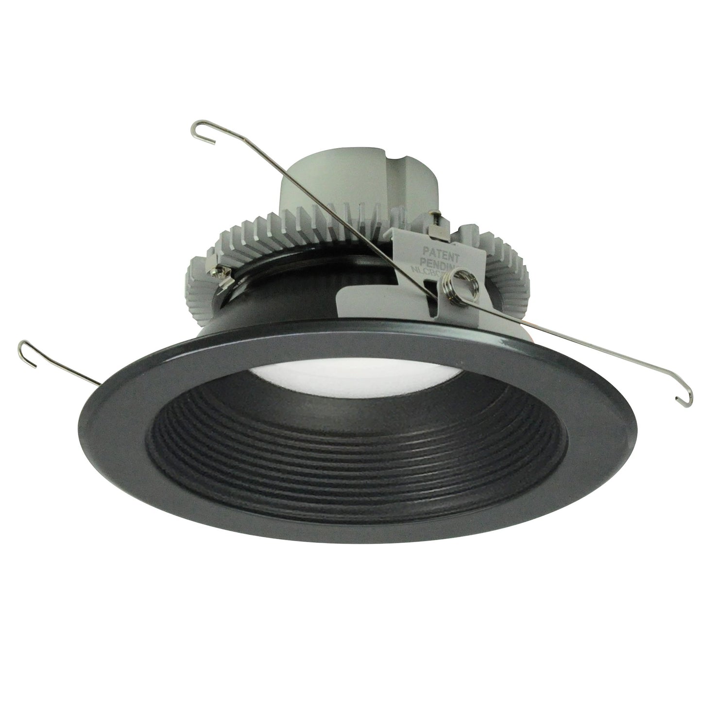 Nora Lighting NLCBC2-65235BB/AEM 6" Cobalt Click Round Retrofit Baffle Downlight - 750lm - CCT: 3500K - Finish: Black Baffle / Black Flange - Pre-Wired for Emergency