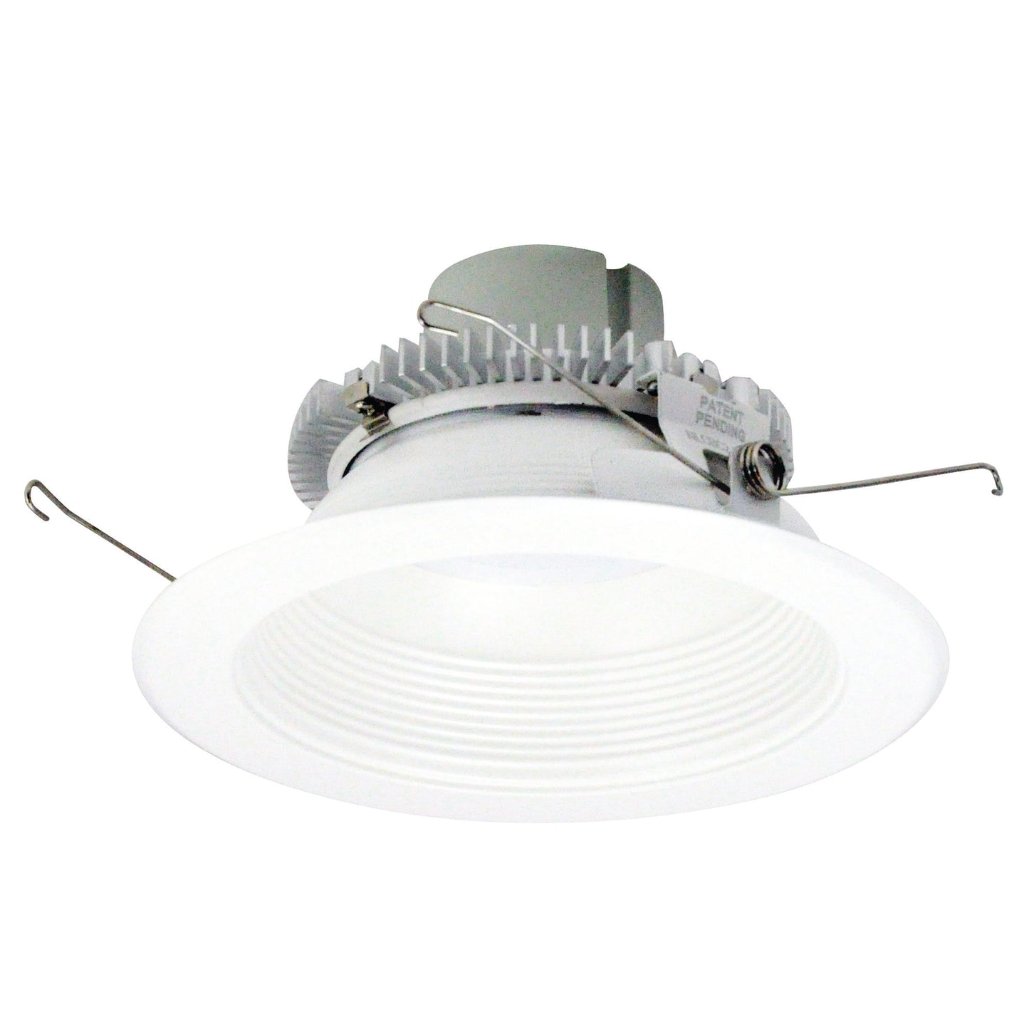 Nora Lighting NLCBC2-65230MPW/AEM 6" Cobalt Click Round Retrofit Baffle Downlight - 750lm - CCT: 3000K - Finish: Matte Powder White Baffle / Matte Powder White Flange - Pre-Wired for Emergency